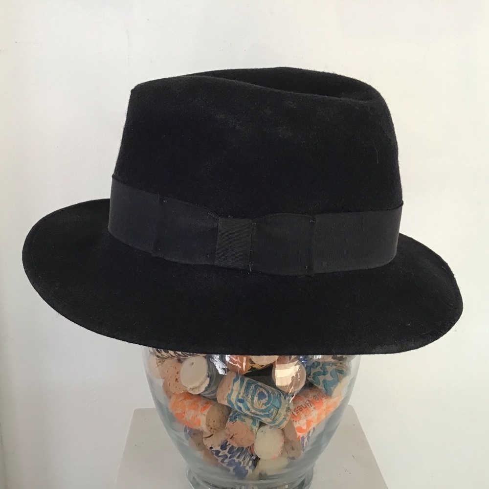 Vintage Microfelt Wool Fedora. “Edgar~Desoto”. View 2